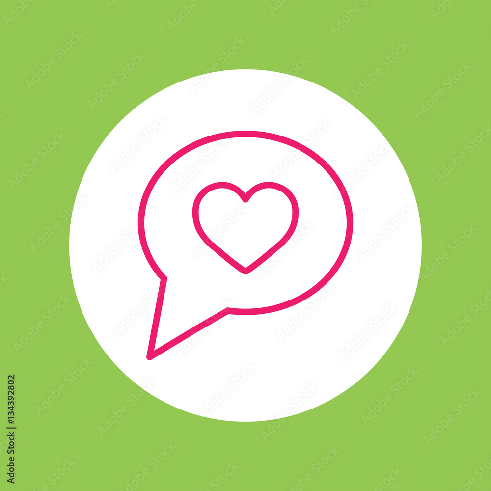 love like heart sign line icon