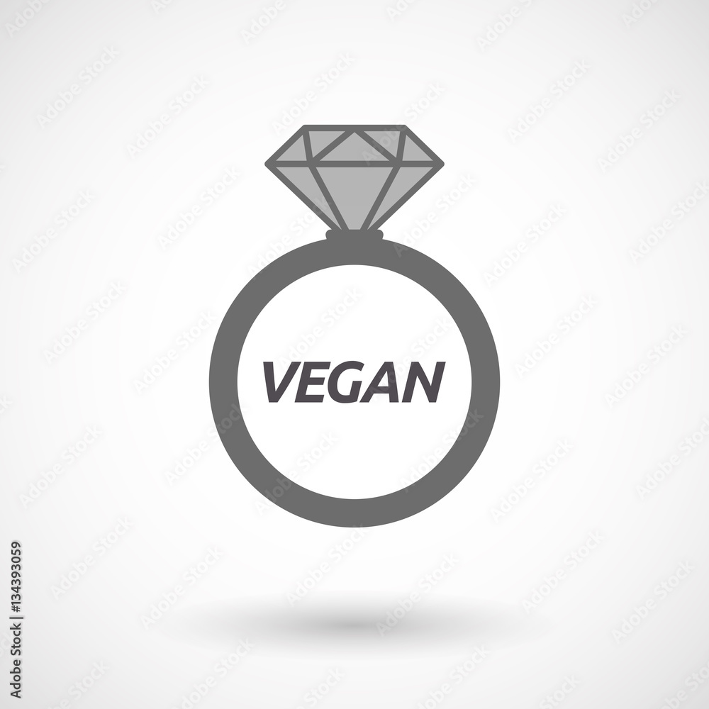 Isolated ring with the text VEGAN Isolated ring with the text VEGAN