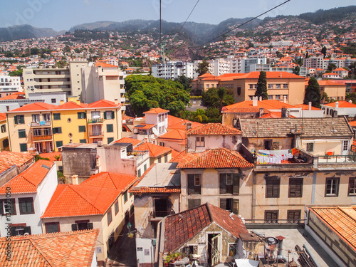 panoramic views to funchal from funicular, portugal