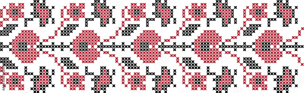 Fototapeta premium Embroidered cross-national pattern