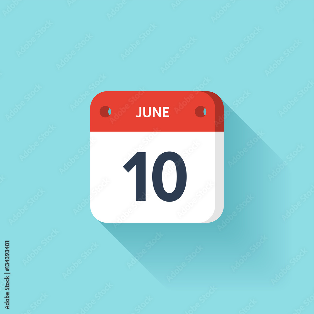 June 10. Isometric Calendar Icon With Shadow.Vector Illustration,Flat Style.Month and Date.Sunday,Monday,Tuesday,Wednesday,Thursday,Friday,Saturday.Week,Weekend,Red Letter Day. Holidays 2017. June 10. Isometric Calendar Icon With Shadow.Vector Illustration,Flat Style.Month and Date.Sunday,Monday,Tuesday,Wednesday,Thursday,Friday,Saturday.Week,Weekend,Red Letter Day. Holidays 2017.