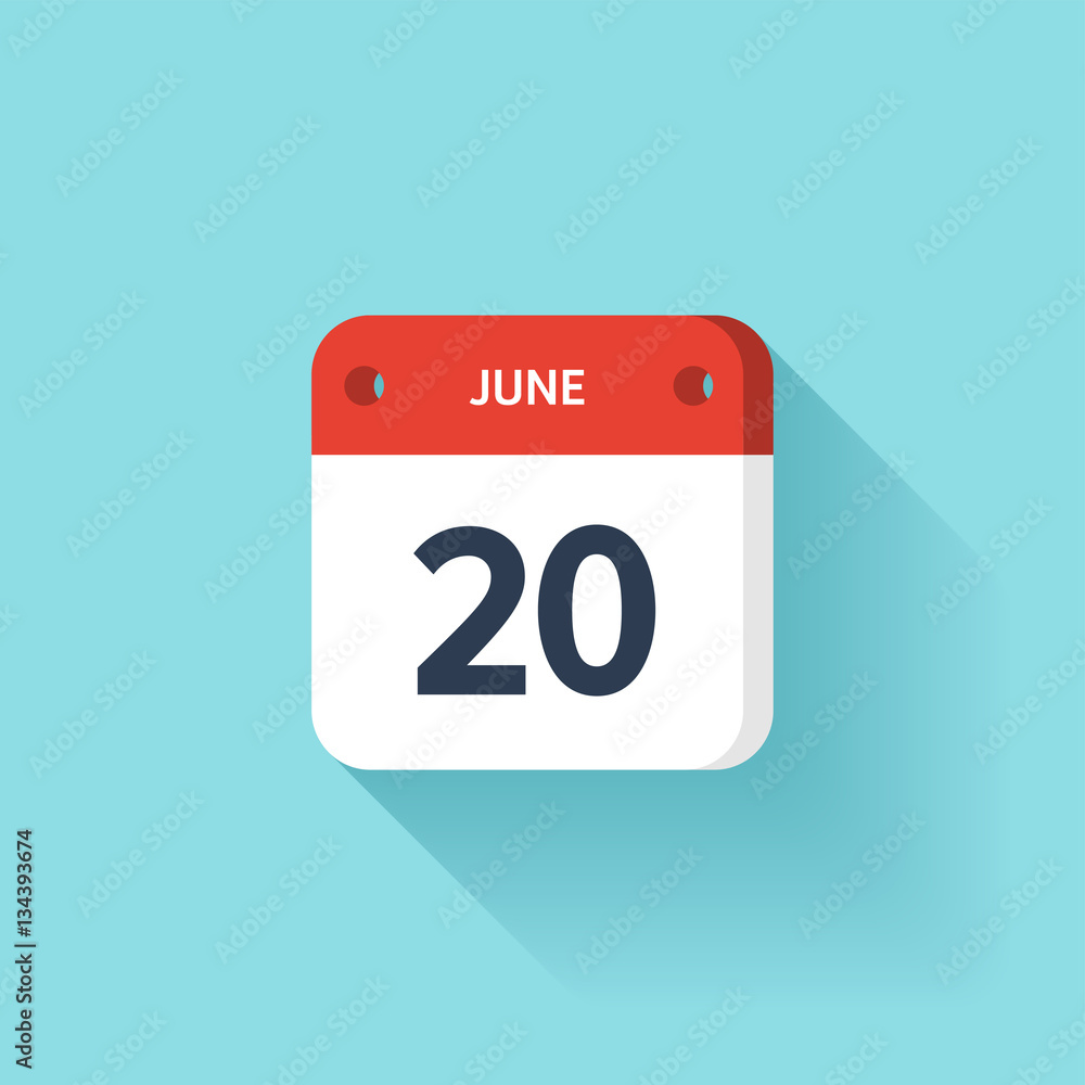 June 20. Isometric Calendar Icon With Shadow.Vector Illustration,Flat Style.Month and Date.Sunday,Monday,Tuesday,Wednesday,Thursday,Friday,Saturday.Week,Weekend,Red Letter Day. Holidays 2017. June 20. Isometric Calendar Icon With Shadow.Vector Illustration,Flat Style.Month and Date.Sunday,Monday,Tuesday,Wednesday,Thursday,Friday,Saturday.Week,Weekend,Red Letter Day. Holidays 2017.
