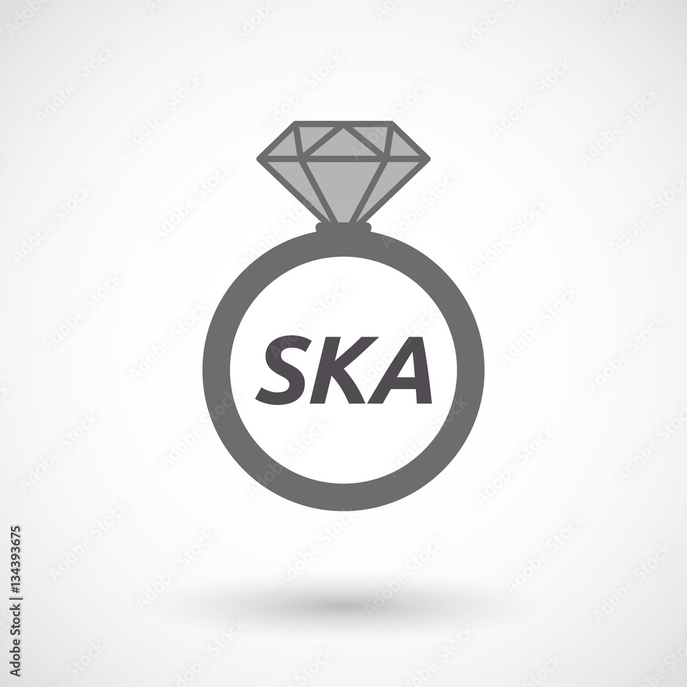 Isolated ring with the text SKA Isolated ring with the text SKA