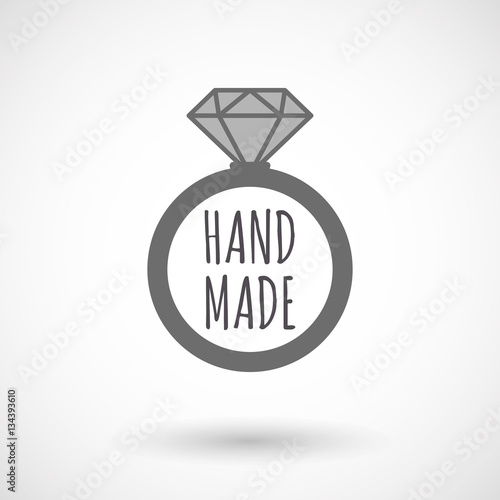 Isolated ring with    the text HAND MADE