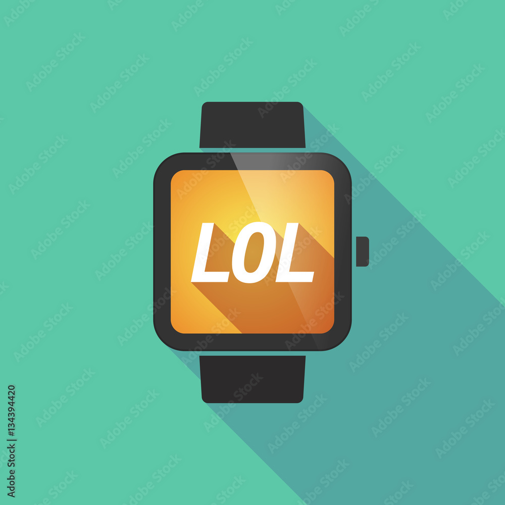 Long shadow smart watch with the text LOL Long shadow smart watch with the text LOL