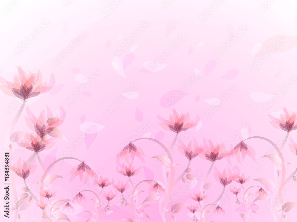 Abstract background with pink flowers