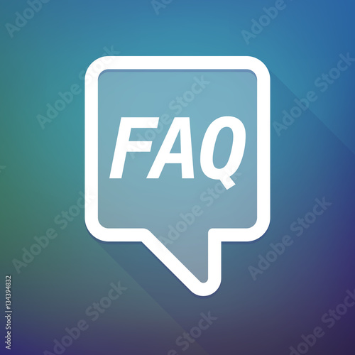 Long shadow tooltip with    the text FAQ
