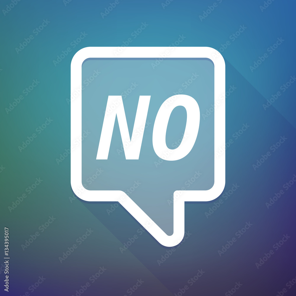 Long shadow tooltip with the text NO Long shadow tooltip with the text NO