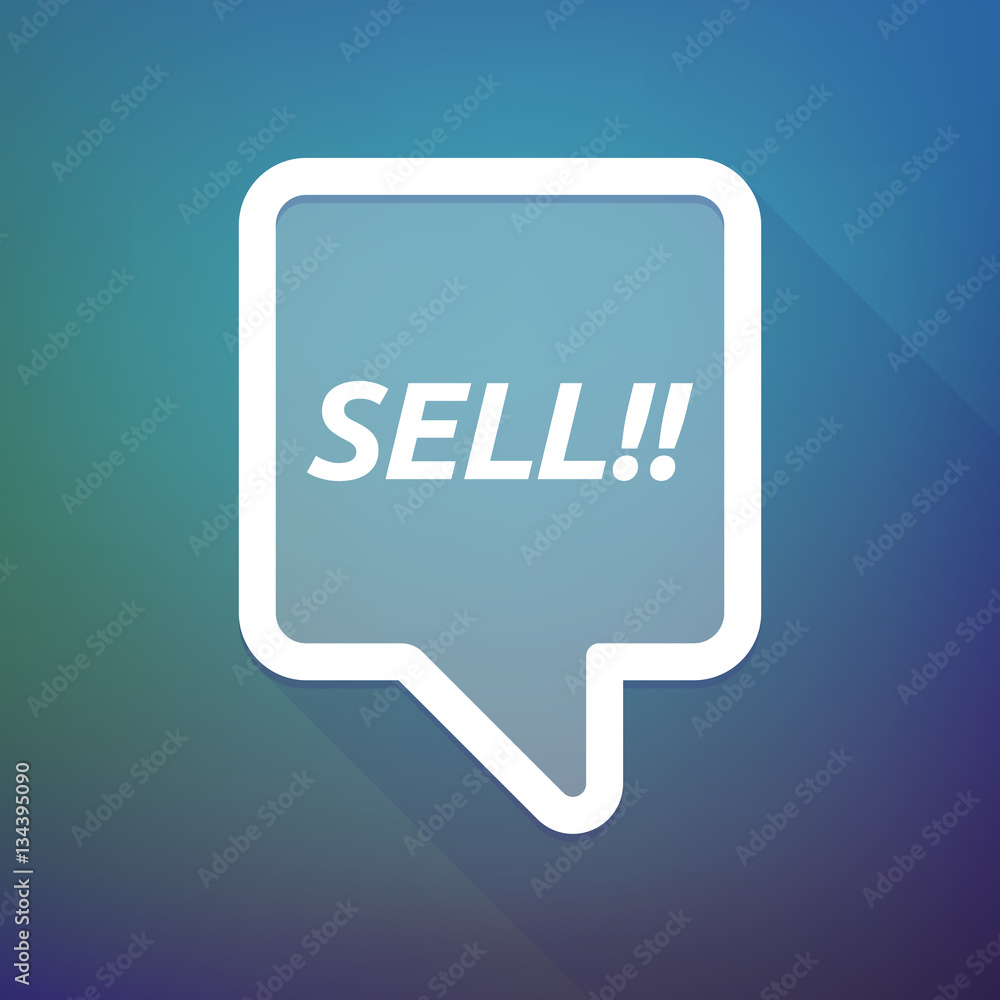 Long shadow tooltip with the text SELL!! Long shadow tooltip with the text SELL!!