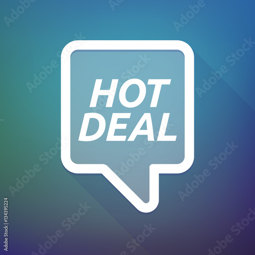 Long shadow tooltip with    the text HOT DEAL