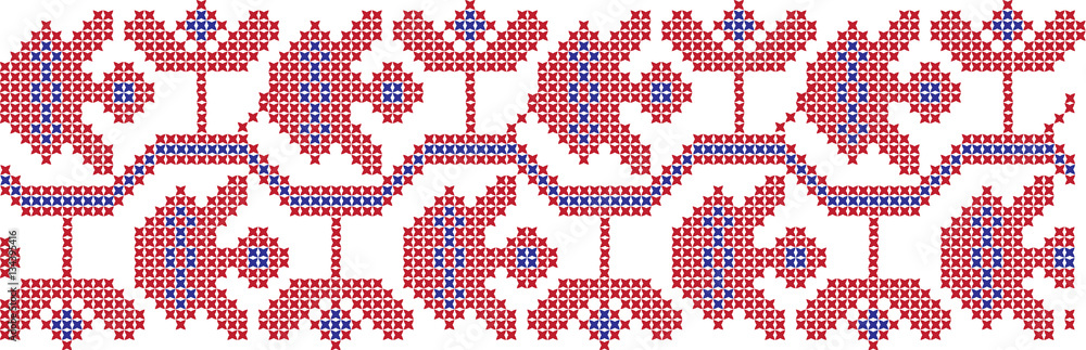Embroidered cross-national pattern Embroidered cross-national pattern