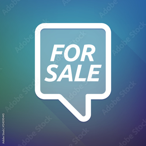 Long shadow tooltip with    the text FOR SALE