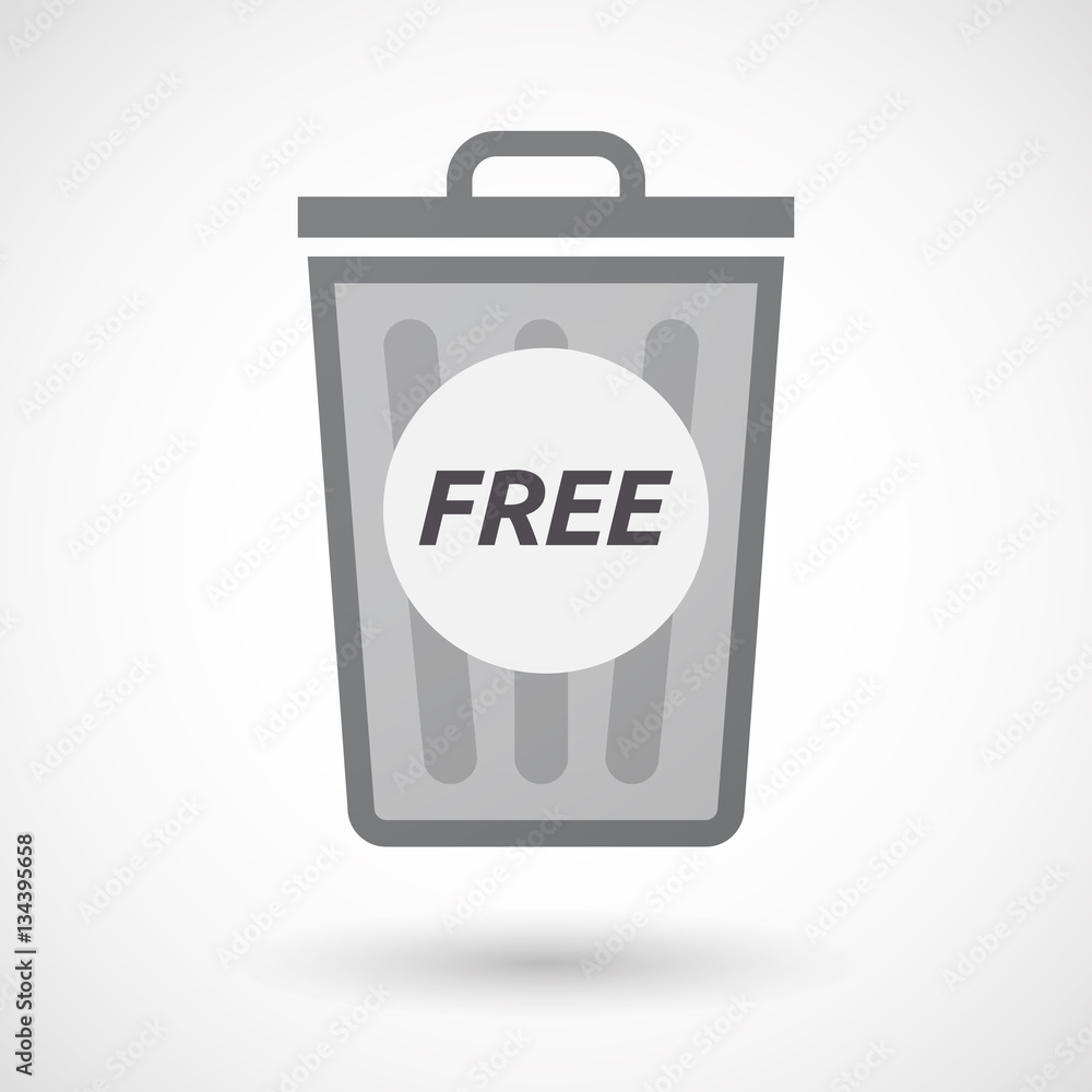 Isolated trashcan with    the text  FREE