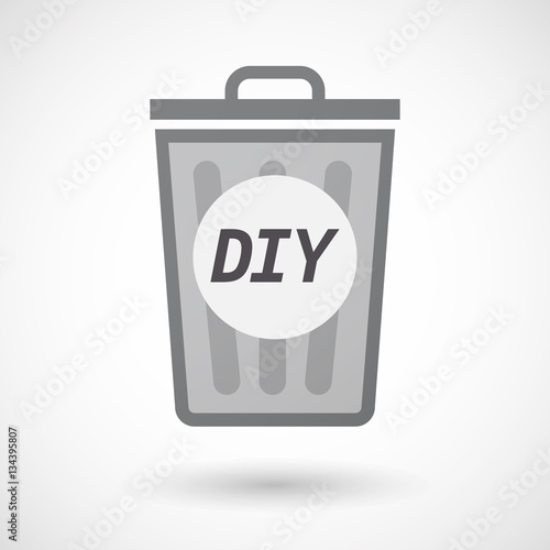 Isolated trashcan with    the text DIY