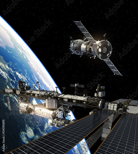 International Space Station And Spacecraft