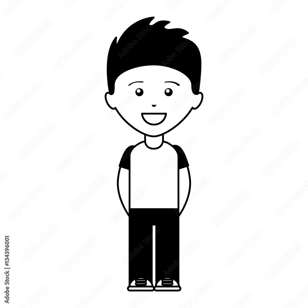 young man avatar character vector illustration design