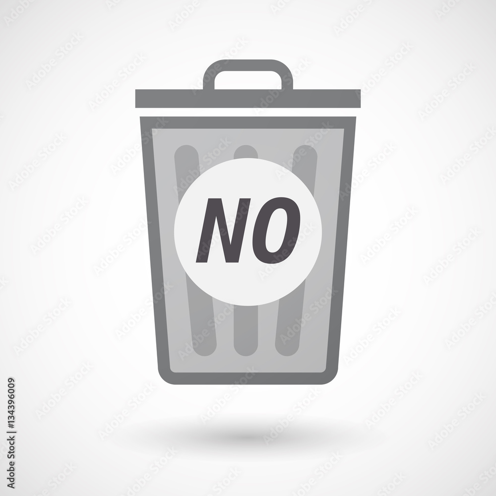 Isolated trashcan with the text NO Isolated trashcan with the text NO