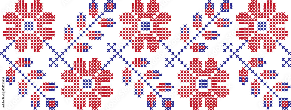 Embroidered cross-national pattern Embroidered cross-national pattern