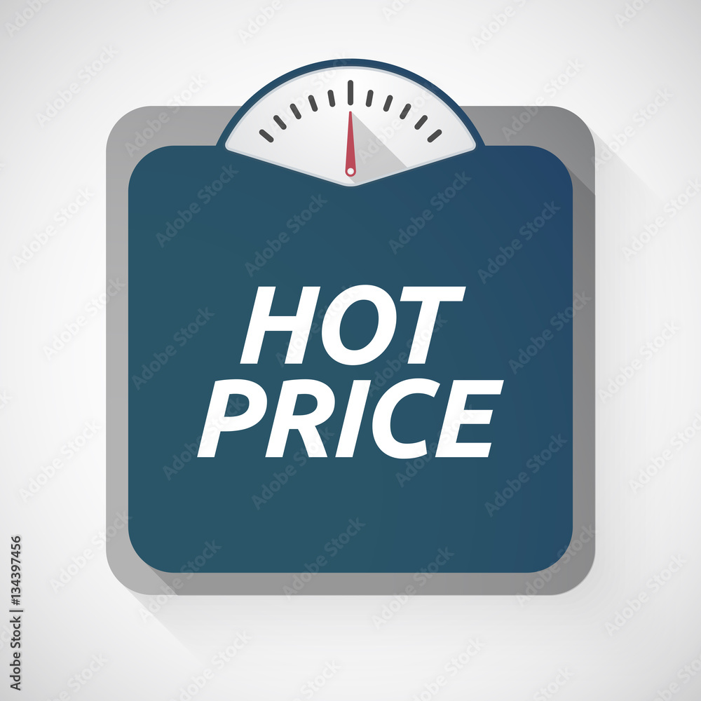 Isolated weight scale with the text HOT PRICE Isolated weight scale with the text HOT PRICE