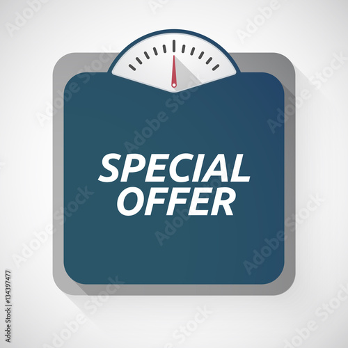 Isolated weight scale with    the text SPECIAL OFFER