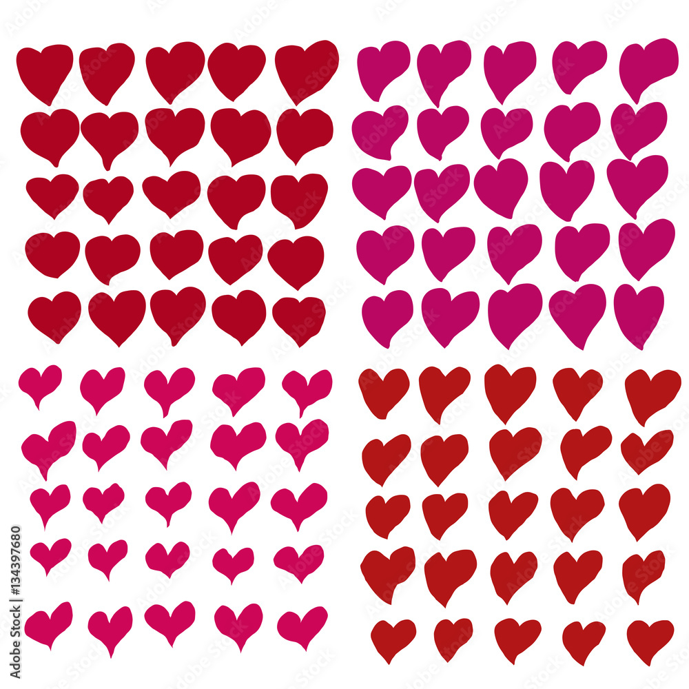 hand drawn heart set hand drawn heart set