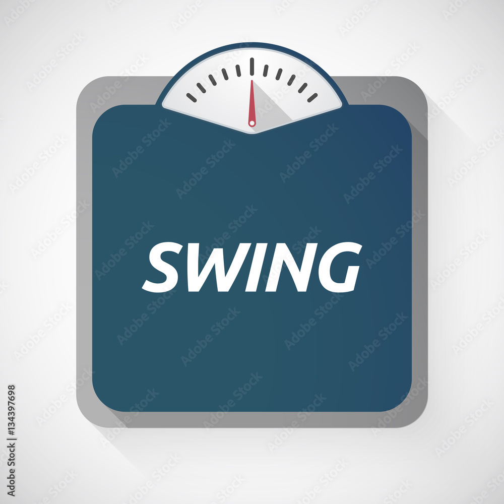 Isolated weight scale with the text SWING Isolated weight scale with the text SWING