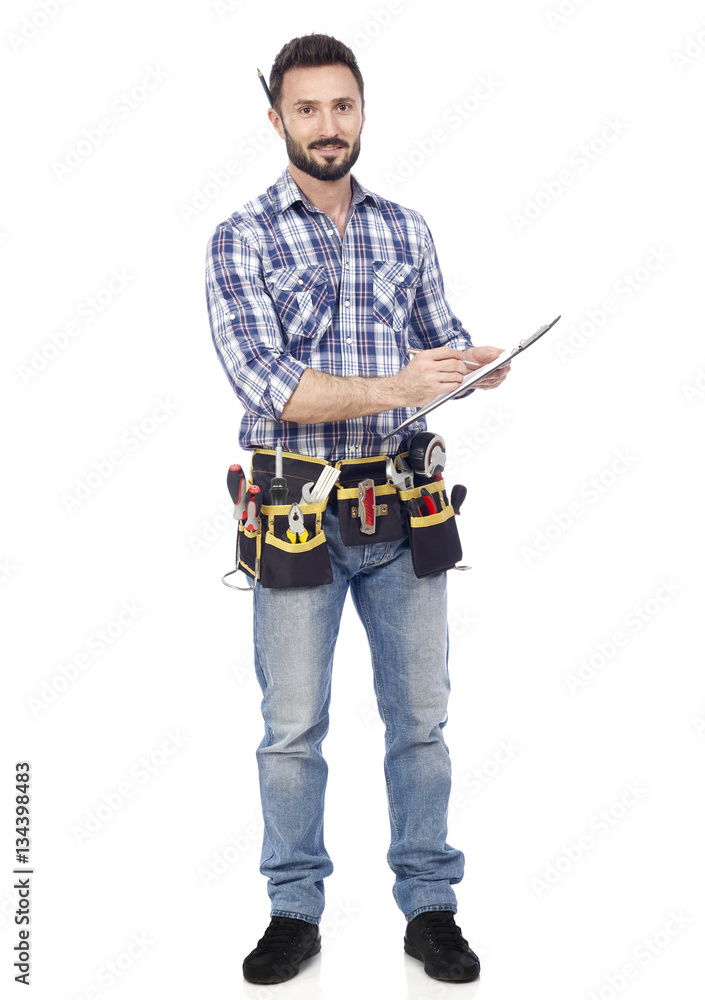 Handyman with clipboard Handyman with clipboard