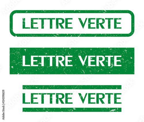 Tampon lettre verte.