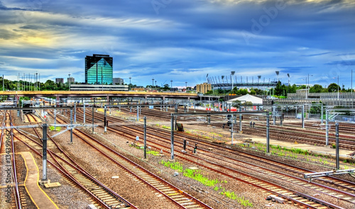 View of Flinders Street railway station in Melbourne, Australia
