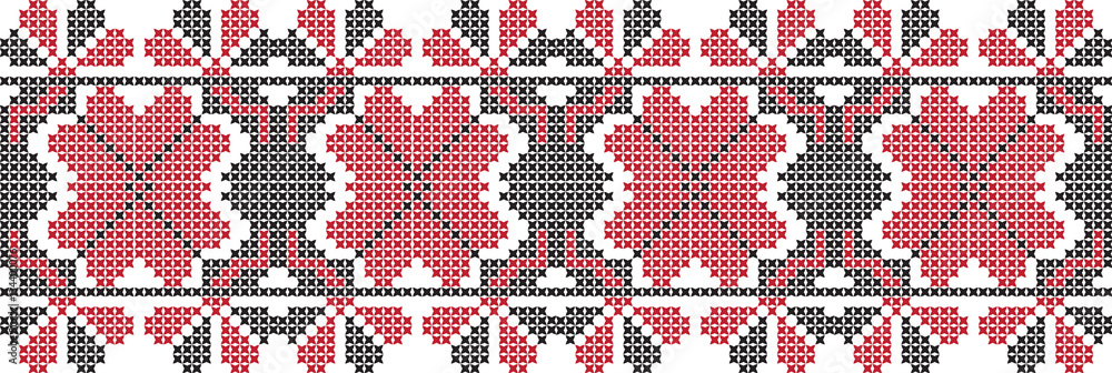 Embroidered cross-national pattern Embroidered cross-national pattern
