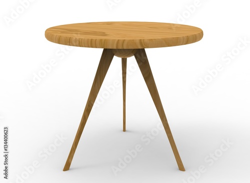 3d illustration of wooden table. white background isolated. icon for game web.