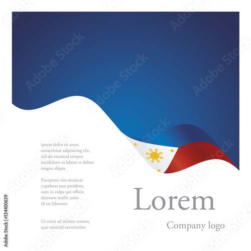 New brochure abstract design modular single pattern of wavy flag ribbon of Philippines