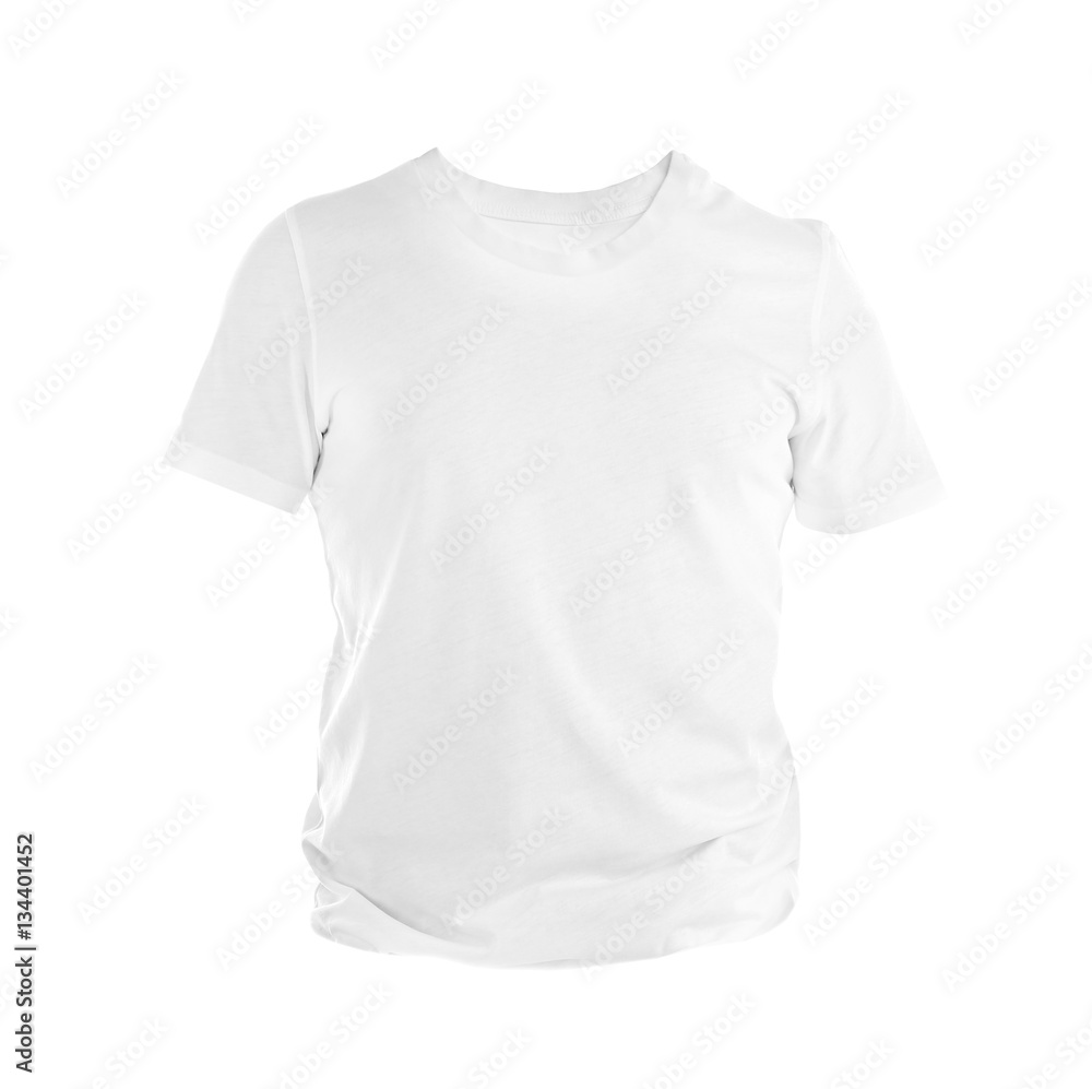 Front view of t-shirt on white background Front view of t-shirt on white background