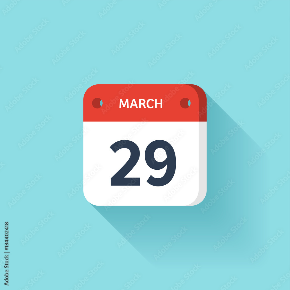 March 29. Isometric Calendar Icon With Shadow.Vector Illustration,Flat Style.Month and Date.Sunday,Monday,Tuesday,Wednesday,Thursday,Friday,Saturday.Week,Weekend,Red Letter Day. Holidays 2017. March 29. Isometric Calendar Icon With Shadow.Vector Illustration,Flat Style.Month and Date.Sunday,Monday,Tuesday,Wednesday,Thursday,Friday,Saturday.Week,Weekend,Red Letter Day. Holidays 2017.