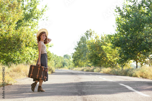 Beautiful young woman with ...