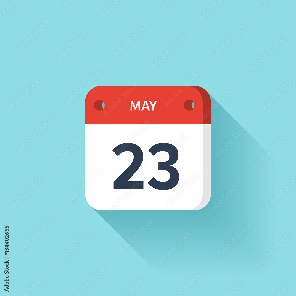 May 23. Isometric Calendar Icon With Shadow.Vector Illustration,Flat Style.Month and Date.Sunday,Monday,Tuesday,Wednesday,Thursday,Friday,Saturday.Week,Weekend,Red Letter Day. Holidays 2017. May 23. Isometric Calendar Icon With Shadow.Vector Illustration,Flat Style.Month and Date.Sunday,Monday,Tuesday,Wednesday,Thursday,Friday,Saturday.Week,Weekend,Red Letter Day. Holidays 2017.