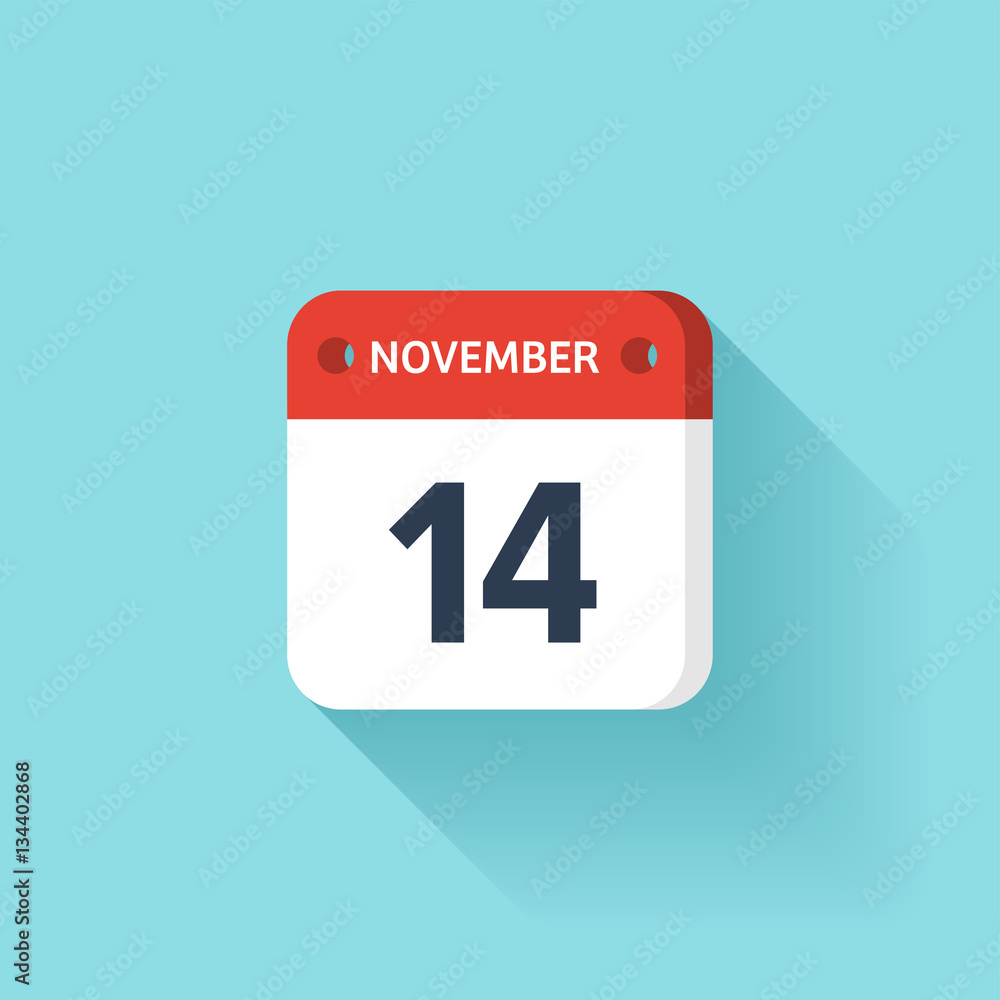 November 14. Isometric Calendar Icon With Shadow.Vector Illustration,Flat Style.Month and Date.Sunday,Monday,Tuesday,Wednesday,Thursday,Friday,Saturday.Week,Weekend,Red Letter Day. Holidays 2017. November 14. Isometric Calendar Icon With Shadow.Vector Illustration,Flat Style.Month and Date.Sunday,Monday,Tuesday,Wednesday,Thursday,Friday,Saturday.Week,Weekend,Red Letter Day. Holidays 2017.