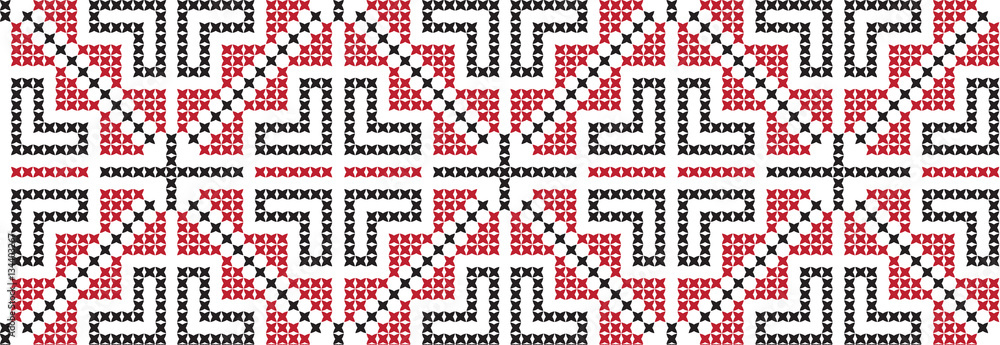 Fototapeta premium Embroidered cross-national pattern