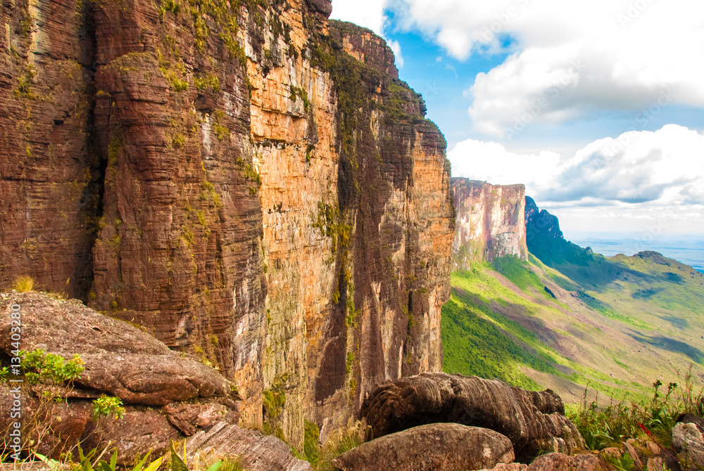 View of Roraima Tepui from the Trekking Path on its Summit, Gran Sabana National Park, Venezuela