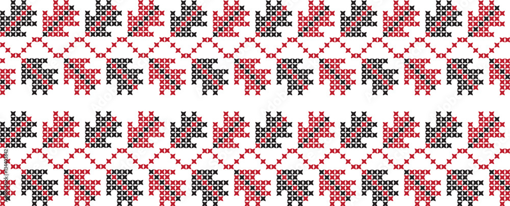 Embroidered cross-national pattern Embroidered cross-national pattern