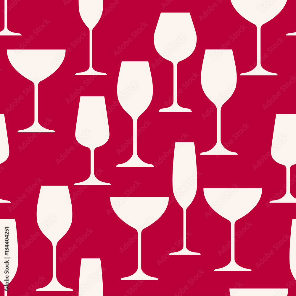 Vector seamless pattern with silhouette of wineglass. Vector seamless pattern with silhouette of wineglass.