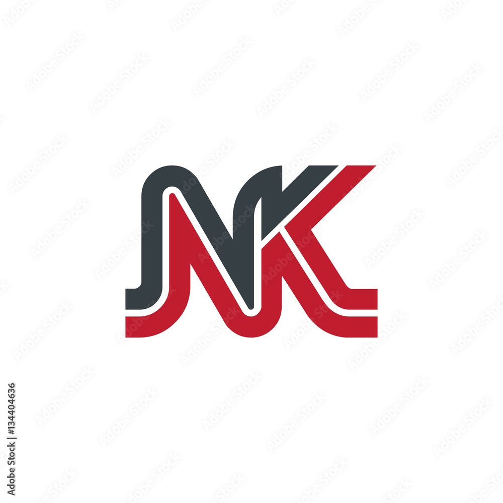 Initial Letter NK Linked Design Logo Initial Letter NK Linked Design Logo