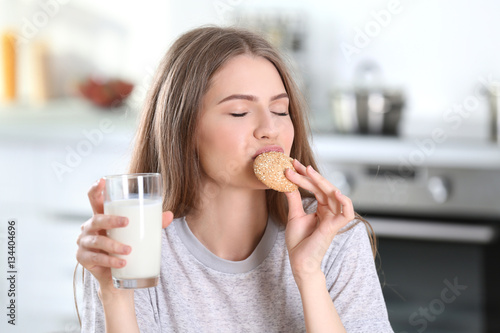 Beautiful young woman with ...