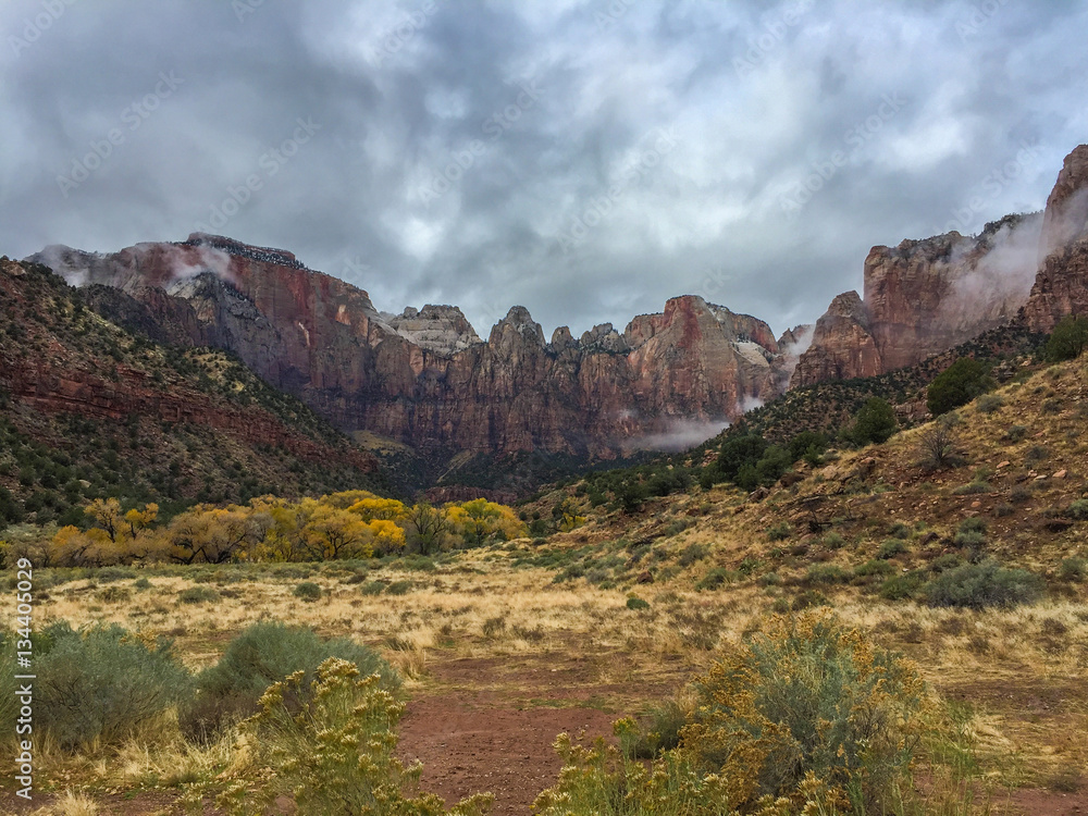Storm coming into Zion National Park