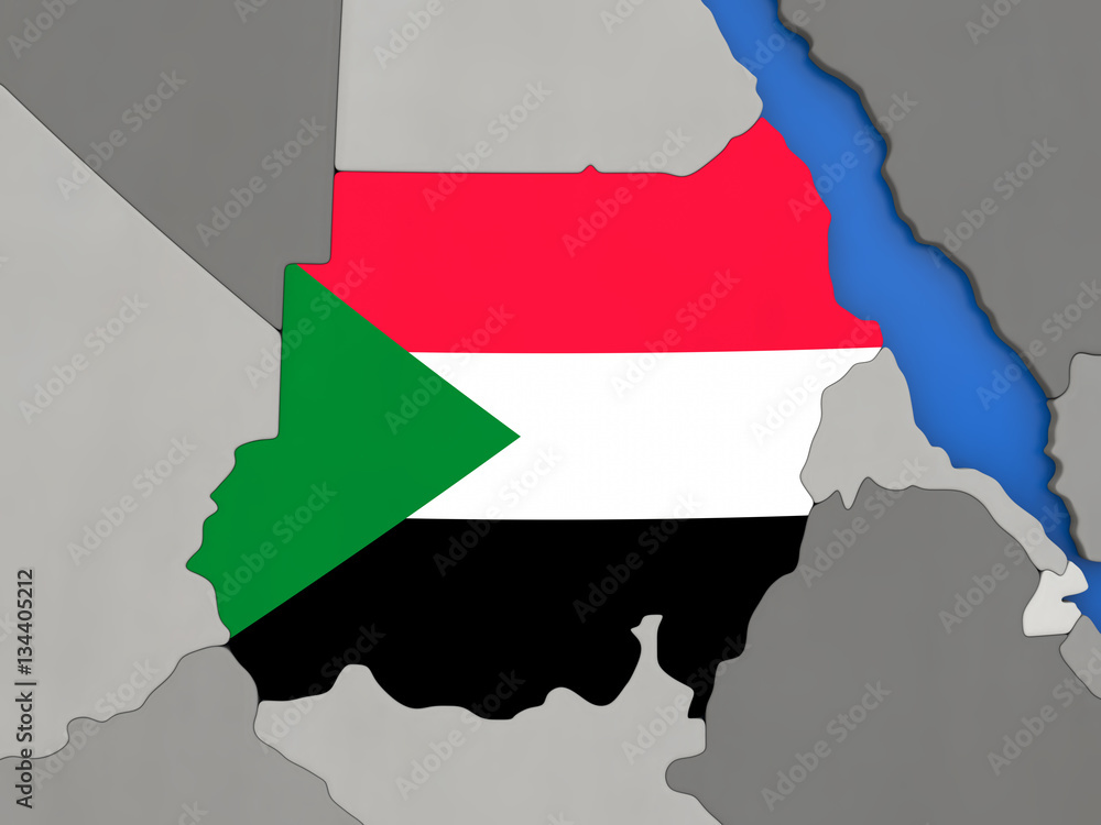 Fototapeta premium Sudan on globe