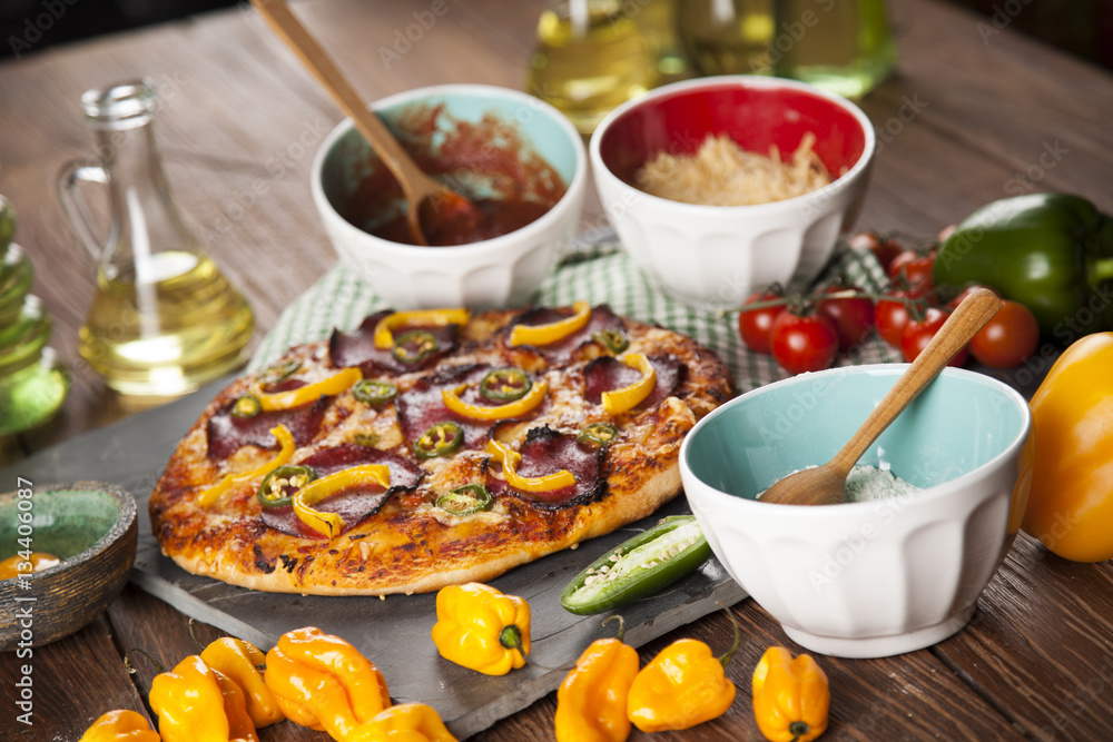 Pizza cooking ingredients Pizza cooking ingredients