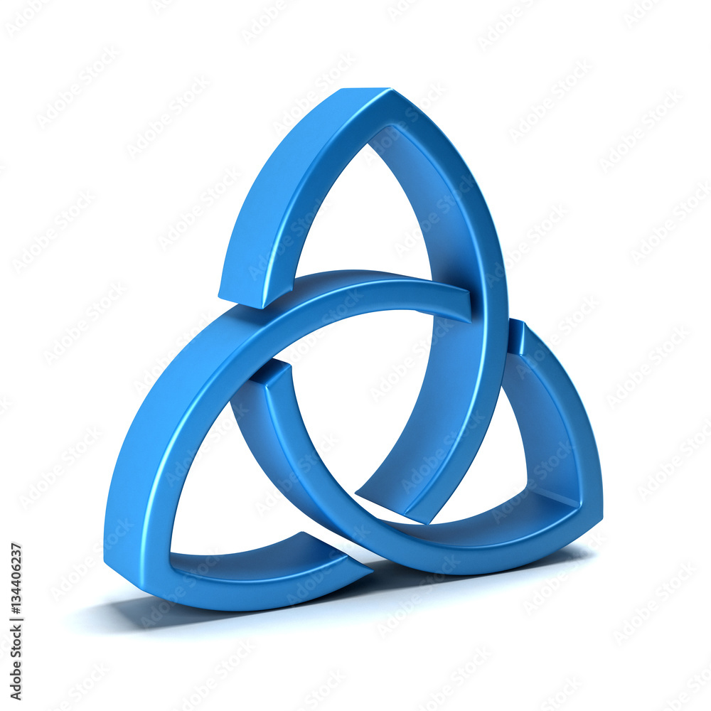 Trinity Knot or Triquetra Isolated on White Background. 3D Rendering Illustration Trinity Knot or Triquetra Isolated on White Background. 3D Rendering Illustration