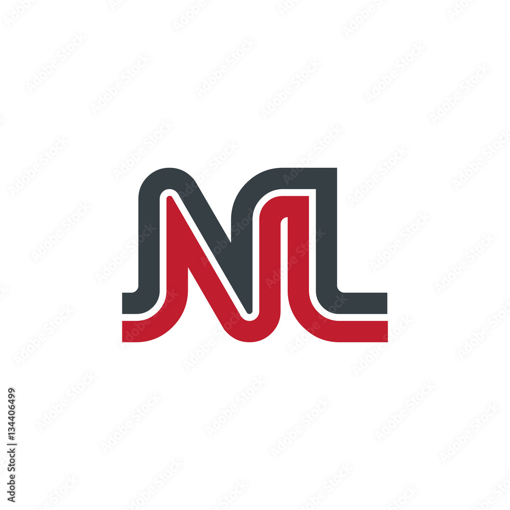 Initial Letter NL Linked Design Logo Initial Letter NL Linked Design Logo