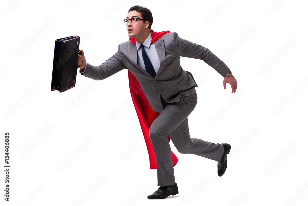 Super hero businessman isolated on white Super hero businessman isolated on white