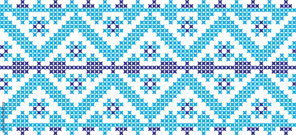Embroidered cross-national pattern Embroidered cross-national pattern